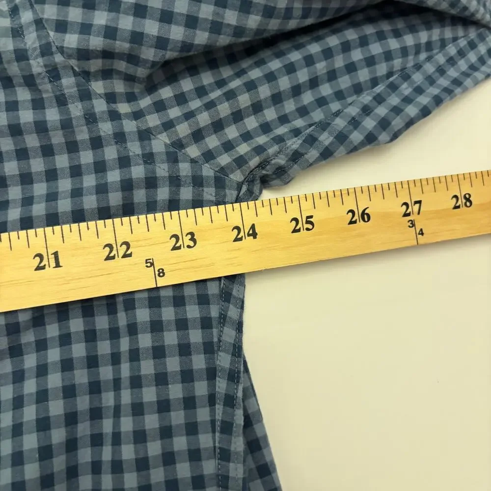 J.Crew Men's XL Blue Gingham Check Long Sleeve Button Down Cotton Shirt